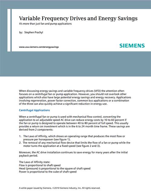 Siemens VFD Energy Savings Whitepaper
