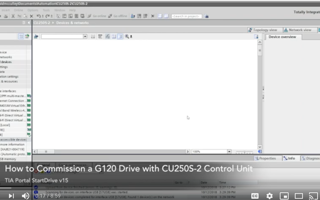 How to Commission a Siemens G120 with CU250S-2 Control Unit in StartDrive